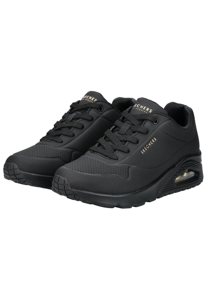 Skechers Sneaker Lederimitat Schwarz/Schwarz