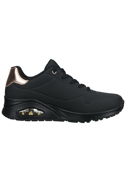 Skechers Sneaker Lederimitat/Textil Schwarz/Schwarz
