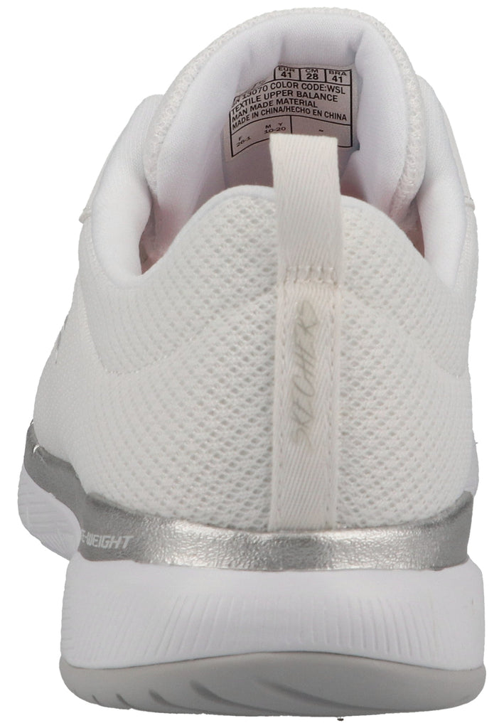 Skechers Sneaker Lederimitat/Textil Weiß/Silber