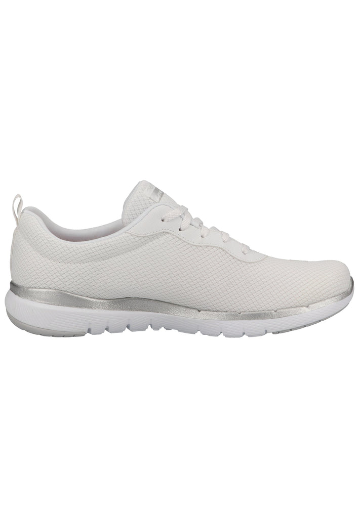 Skechers Sneaker Lederimitat/Textil Weiß/Silber