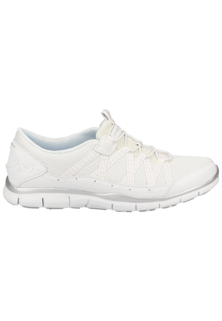 Skechers Sneaker Lederimitat/Textil Weiß/Silber
