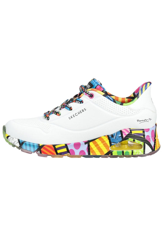 Skechers Sneaker Lederimitat Weiß Kombi