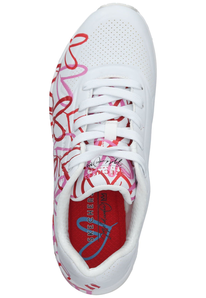 Skechers Sneaker Lederimitat Weiß/Rot