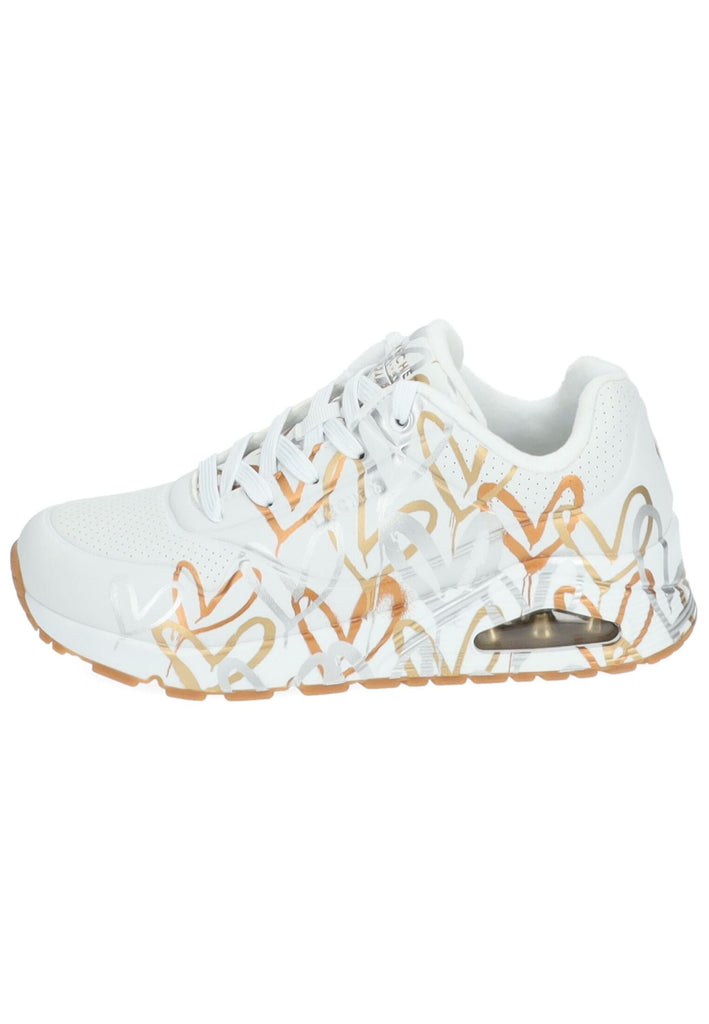 Sneaker Skechers Sneaker Lederimitat Weiß/Gold
