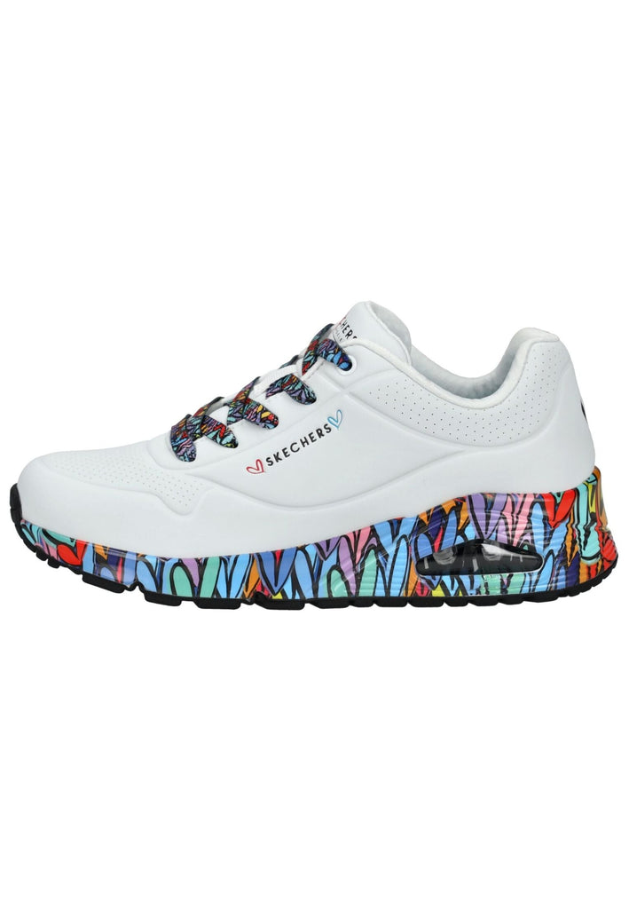 Sneaker Skechers Sneaker Lederimitat Weiß Kombi