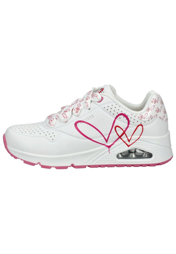 Sneaker Skechers Sneaker Lederimitat Weiß/Pink