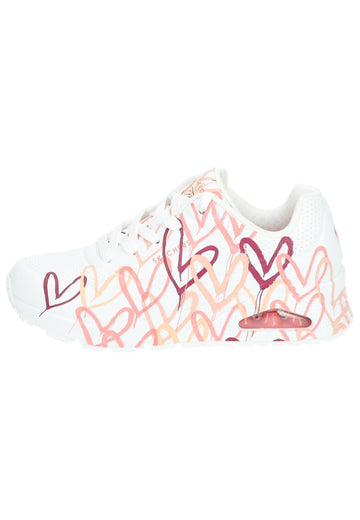 Sneaker Skechers Sneaker Lederimitat Weiß/Rosa