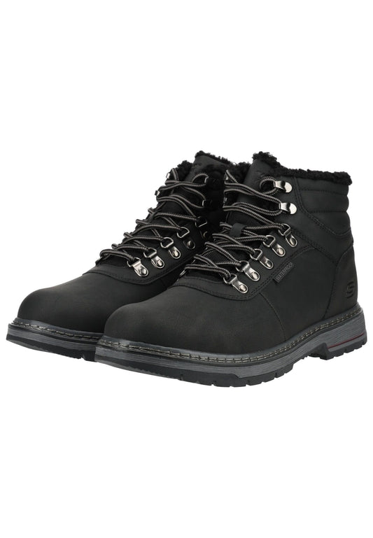Skechers Stiefelette Lederimitat Schwarz Warmfutter