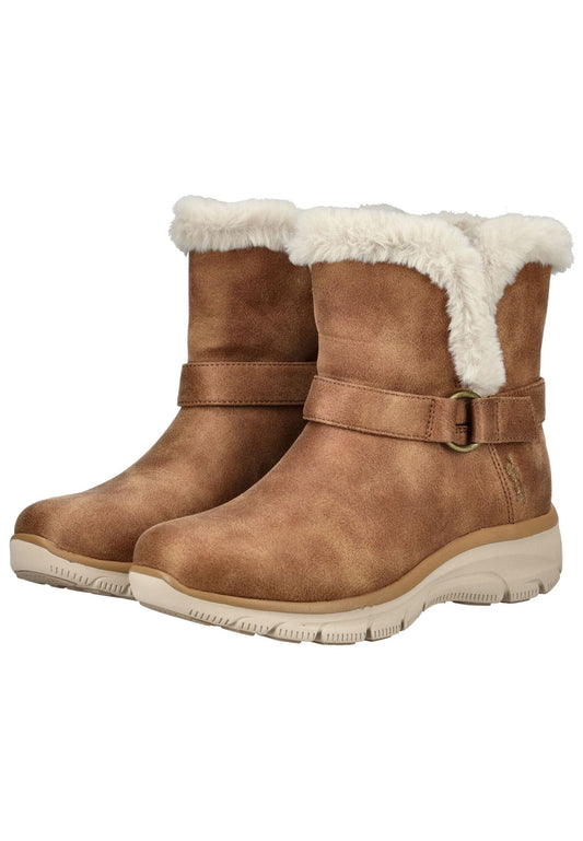 Skechers Stiefelette Lederimitat/Textil Mittelbraun Warmfutter