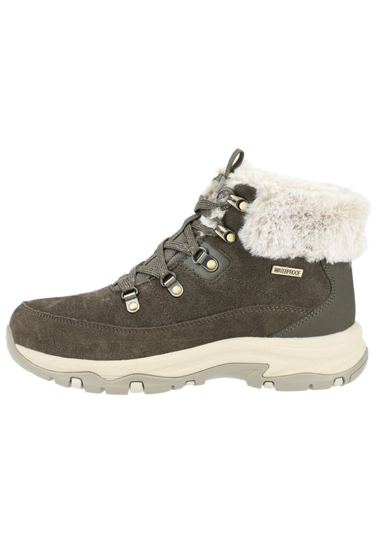 Skechers Stiefelette Veloursleder Oliv Warmfutter