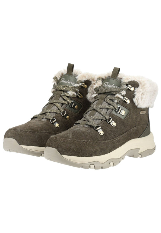 Skechers Stiefelette Veloursleder Oliv Warmfutter