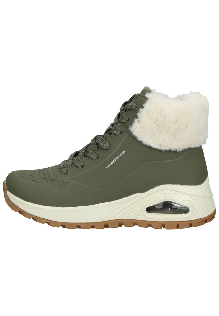 Stiefeletten Skechers Stiefelette Lederimitat Olive Warmfutter
