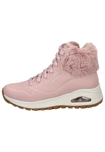 Stiefeletten Skechers Stiefelette Lederimitat/Textil Pink Warmfutter