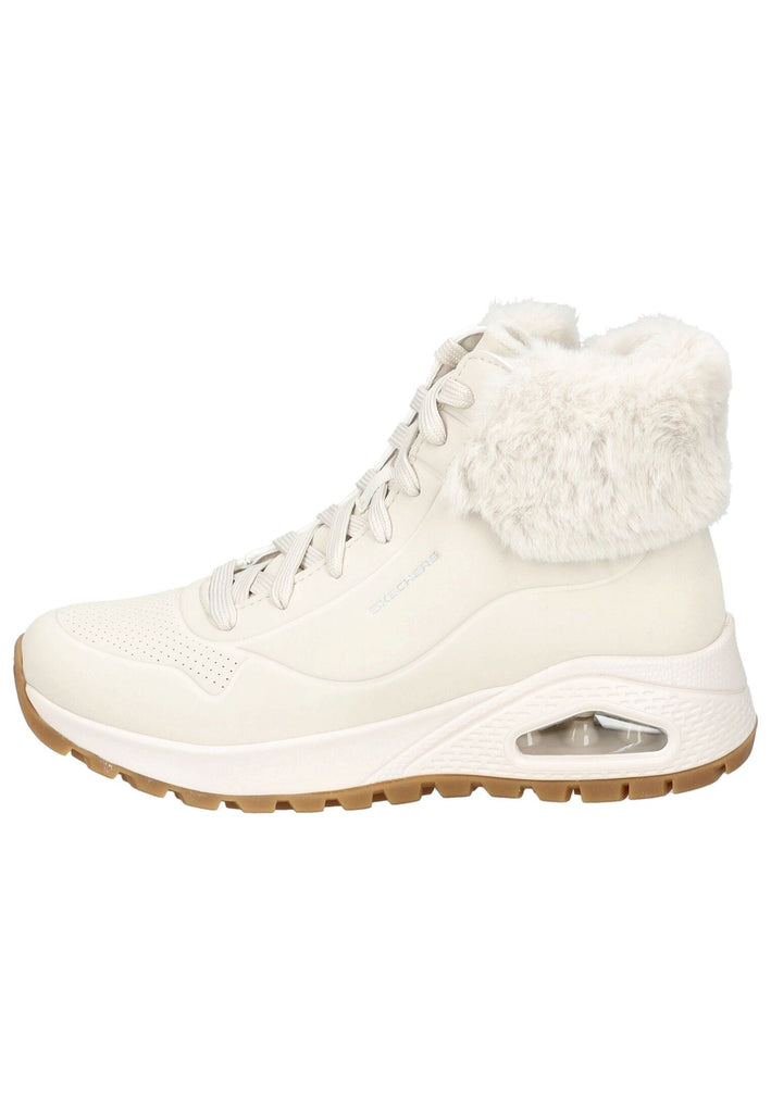 Stiefeletten Skechers Stiefelette Lederimitat/Textil Weiß Warmfutter