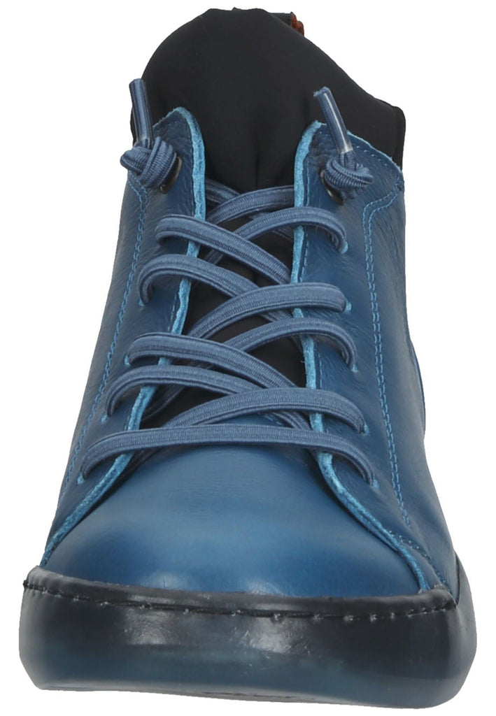 softinos Sneaker Leder Blau/Schwarz