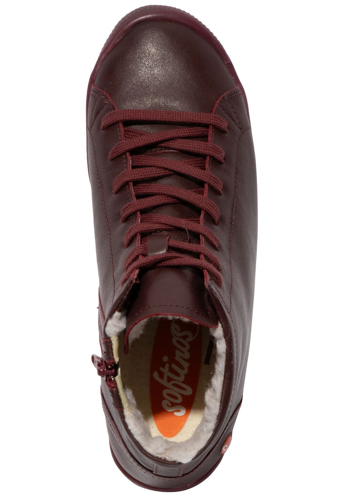 softinos Sneaker Leder Dunkelrot Warmfutter