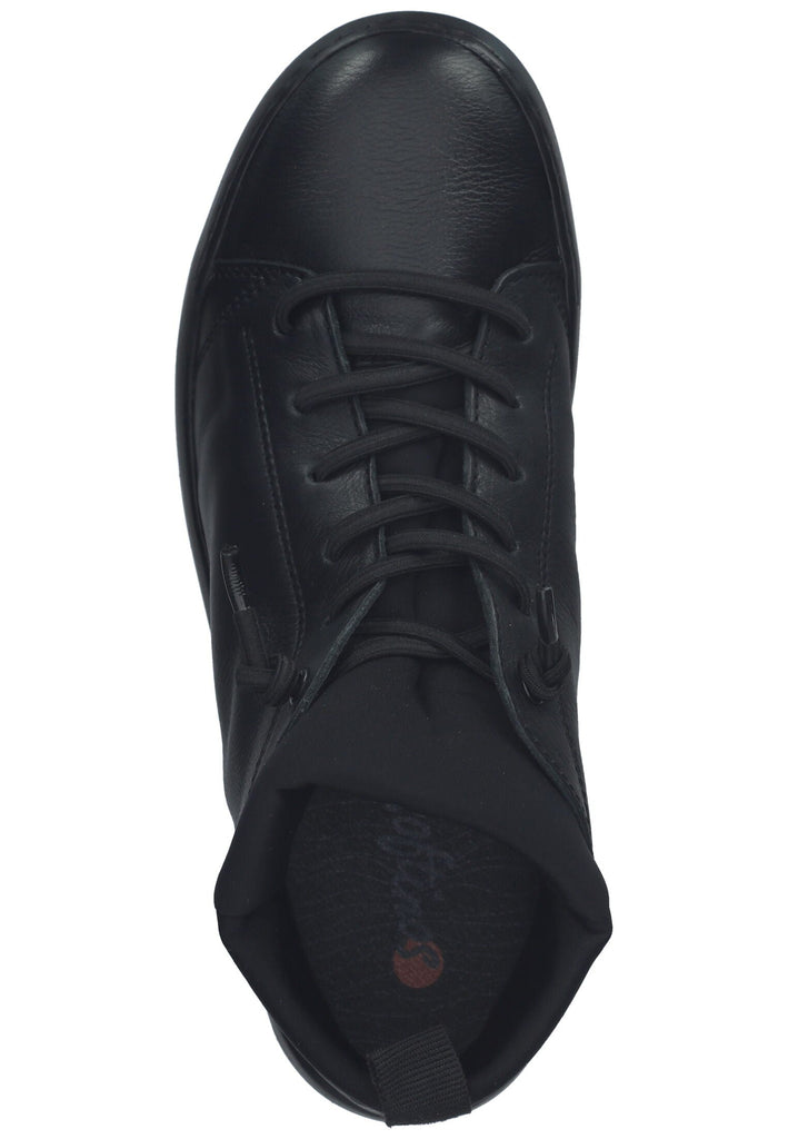softinos Sneaker Leder/Textil Schwarz/Schwarz