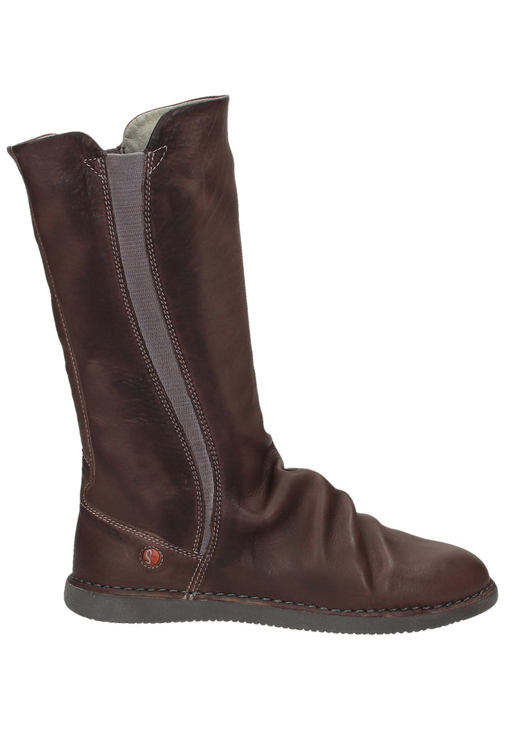 softinos Stiefel Leder Dunkelbraun