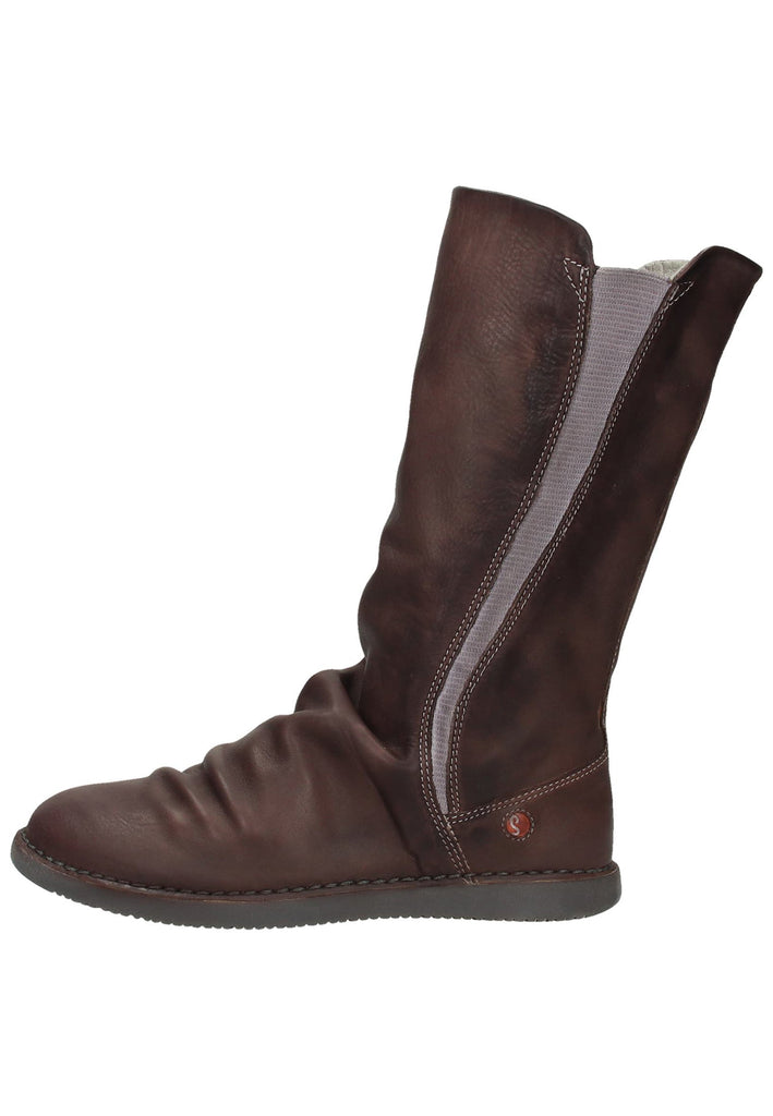 softinos Stiefel Leder Dunkelbraun