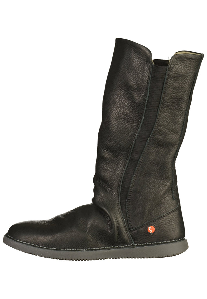 softinos Stiefel Leder Schwarz