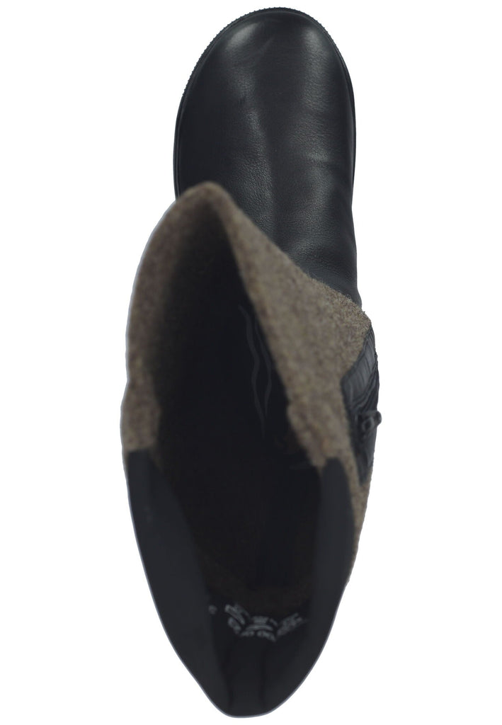 softinos Stiefel Leder/Textil Schwarz/Braun