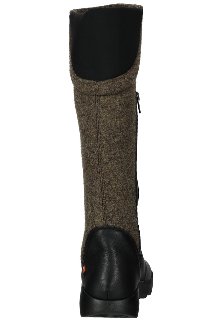 softinos Stiefel Leder/Textil Schwarz/Braun