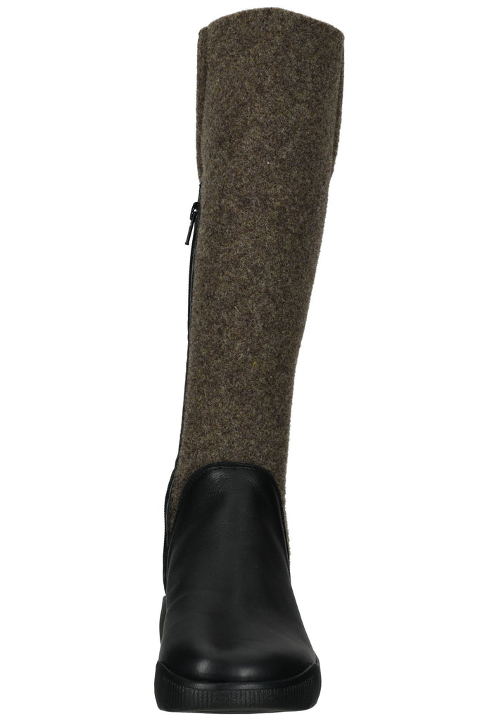 softinos Stiefel Leder/Textil Schwarz/Braun