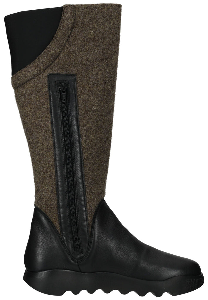 softinos Stiefel Leder/Textil Schwarz/Braun