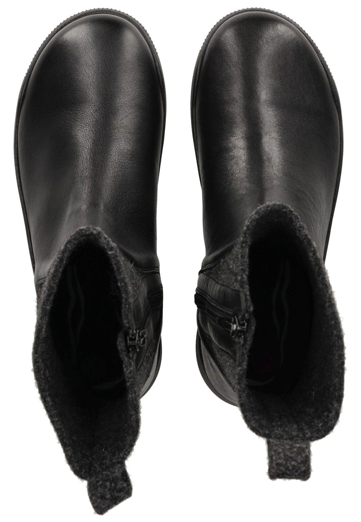 softinos Stiefel Leder/Textil Schwarz Kombi