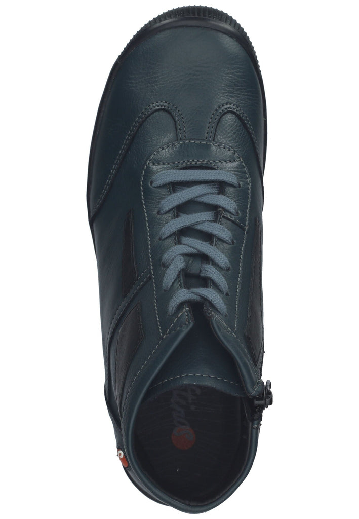 softinos Stiefelette Leder Blau/Schwarz