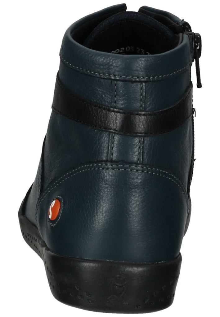 softinos Stiefelette Leder Blau/Schwarz