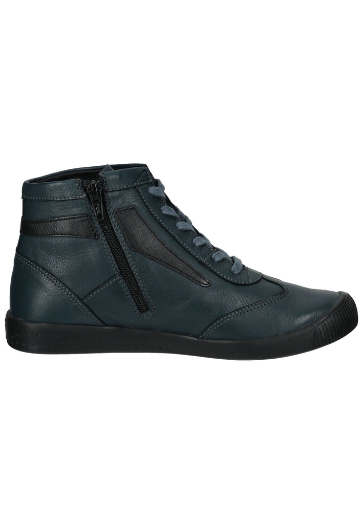 softinos Stiefelette Leder Blau/Schwarz