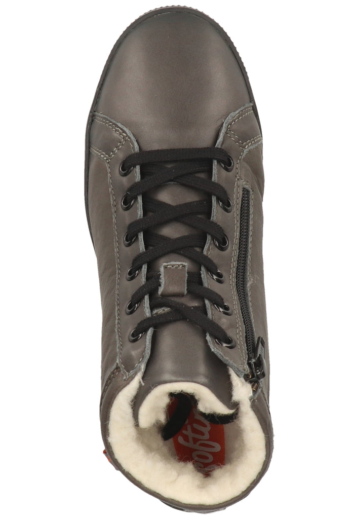 softinos Stiefelette Leder Grey Warmfutter