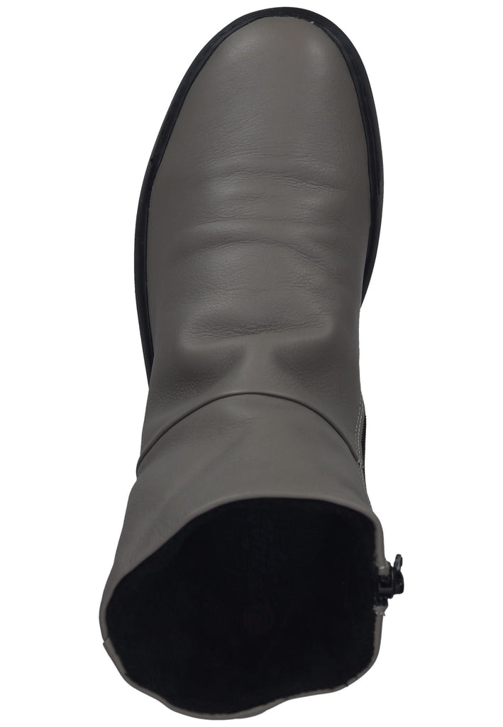 softinos Stiefelette Leder Grün Warmfutter