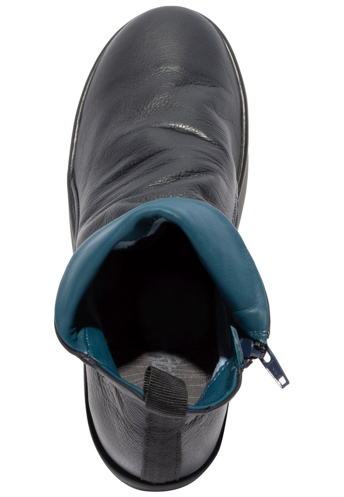 softinos Stiefelette Leder Navy Warmfutter