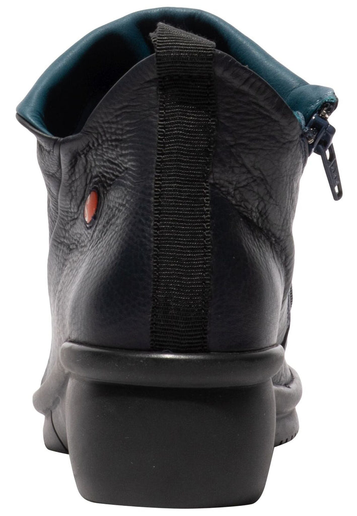 softinos Stiefelette Leder Navy Warmfutter