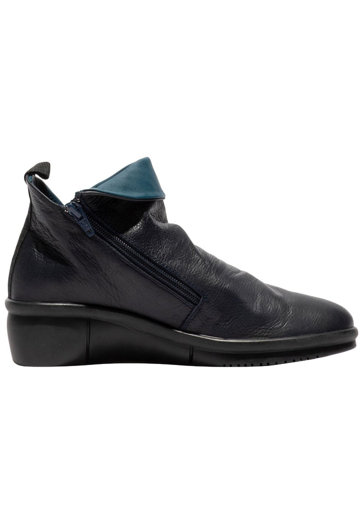 softinos Stiefelette Leder Navy Warmfutter