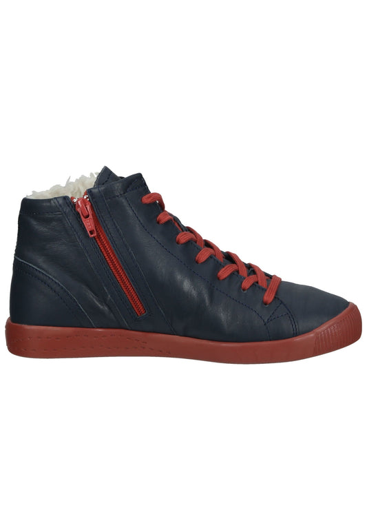 softinos Stiefelette Leder Navy Warmfutter