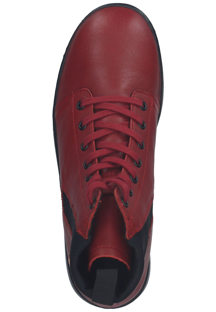 softinos Stiefelette Leder Rot/Schwarz
