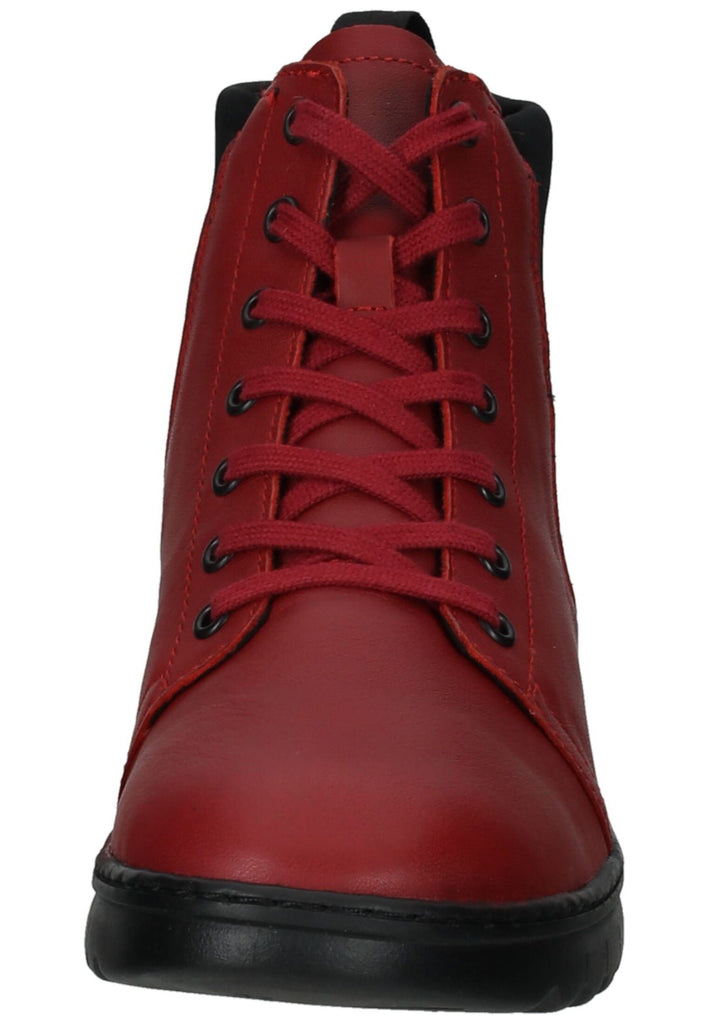 softinos Stiefelette Leder Rot/Schwarz