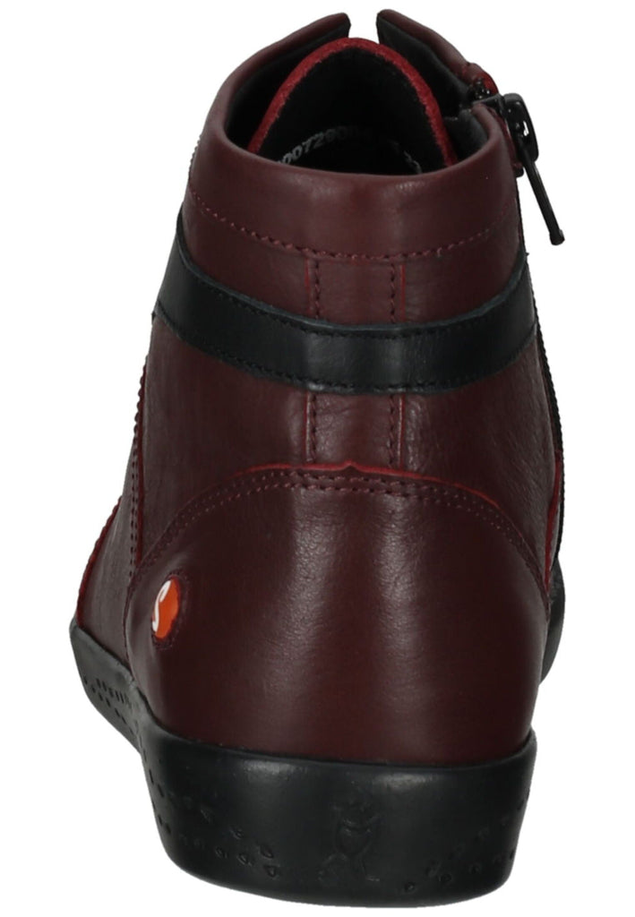 softinos Stiefelette Leder Rot/Schwarz