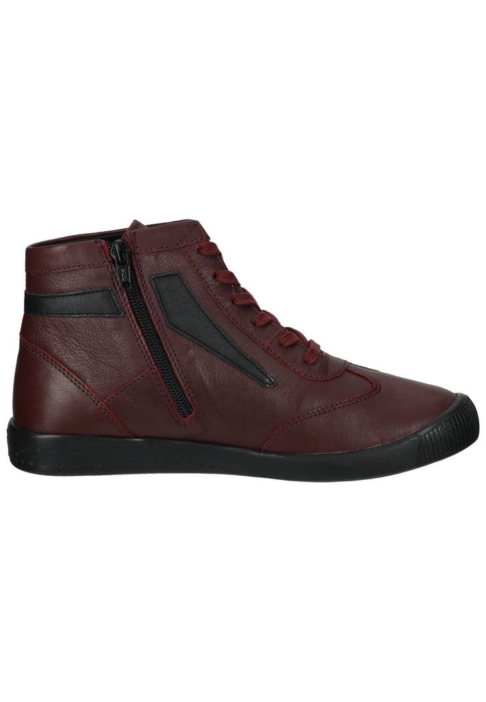 softinos Stiefelette Leder Rot/Schwarz