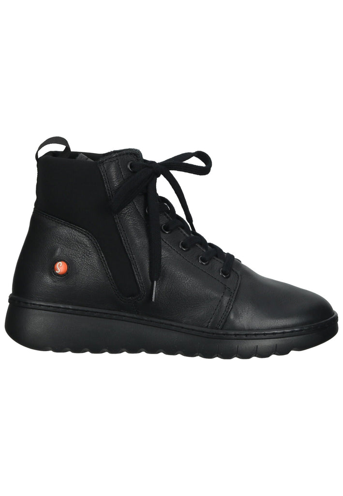 softinos Stiefelette Leder Schwarz/Schwarz