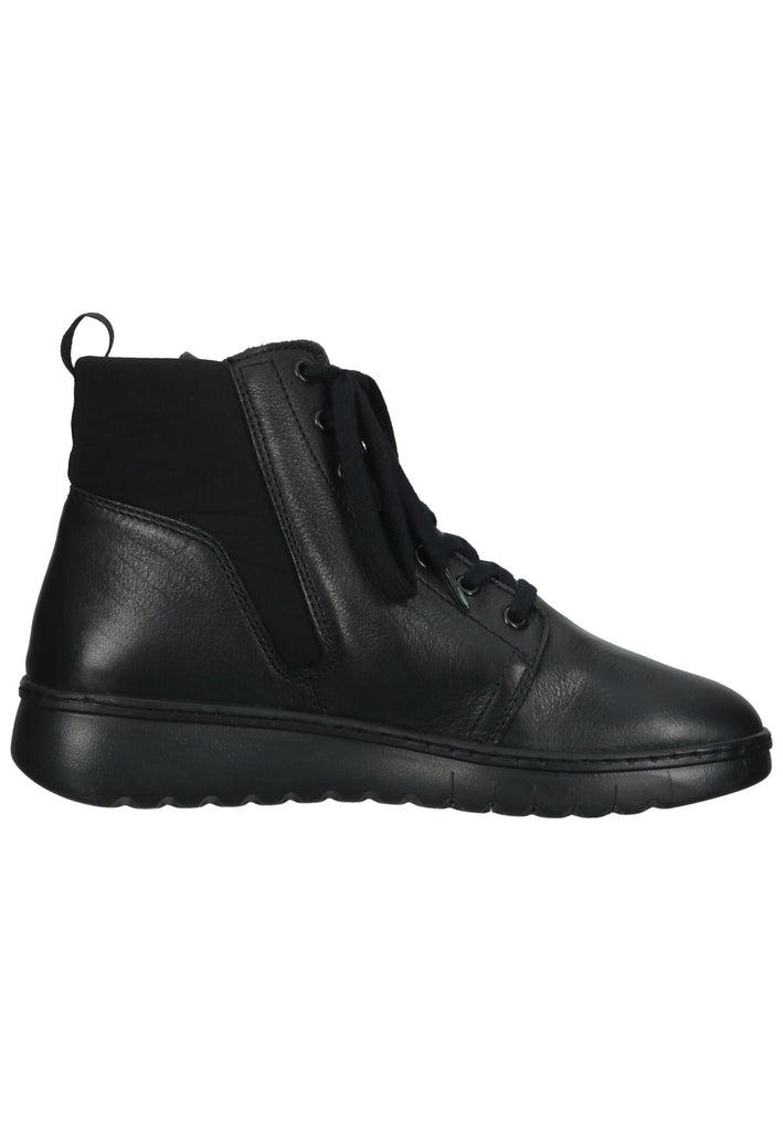 softinos Stiefelette Leder Schwarz/Schwarz