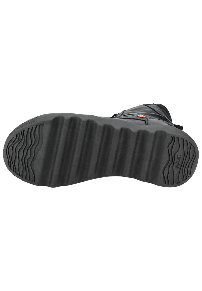 softinos Stiefelette Leder Schwarz/Schwarz Warmfutter