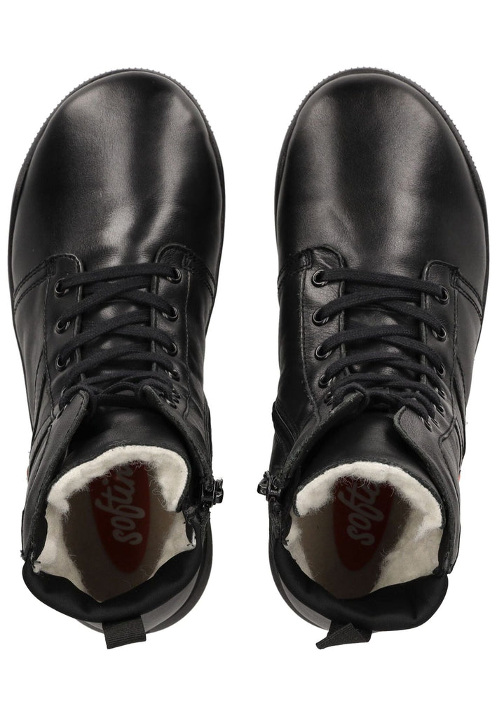 softinos Stiefelette Leder Schwarz/Schwarz Warmfutter