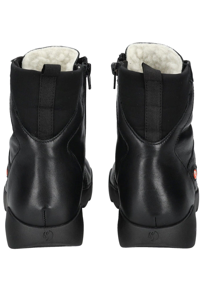 softinos Stiefelette Leder Schwarz/Schwarz Warmfutter