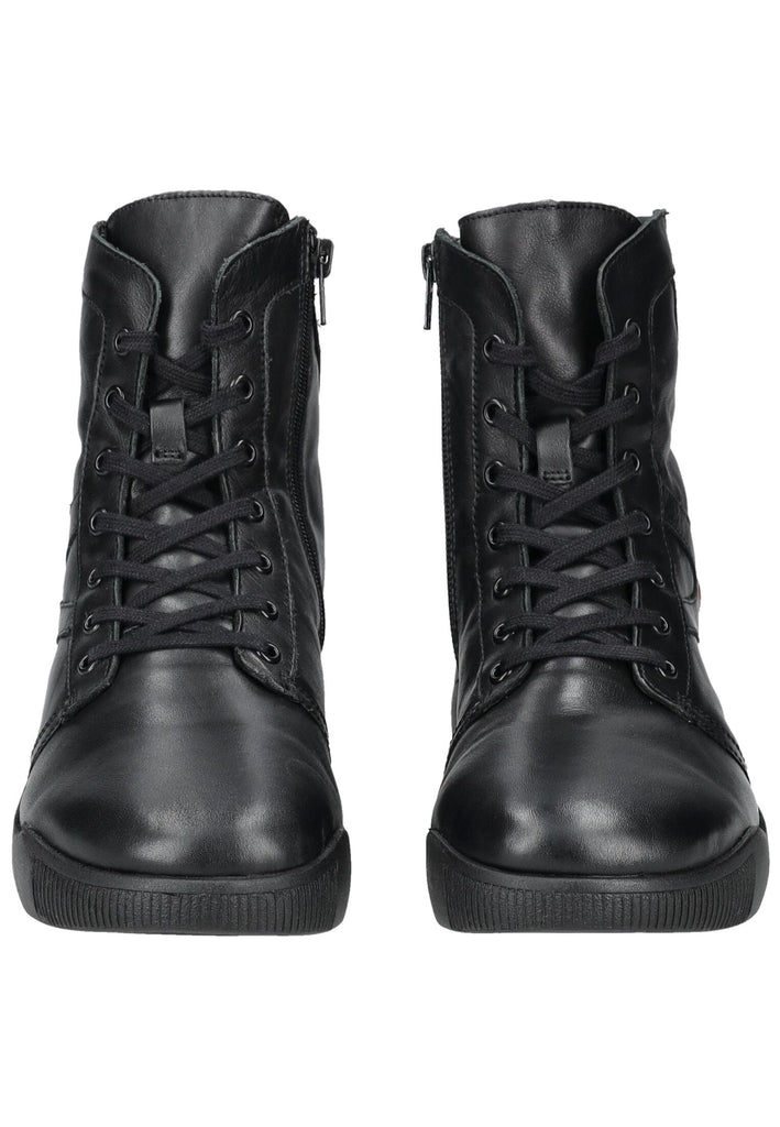 softinos Stiefelette Leder Schwarz/Schwarz Warmfutter