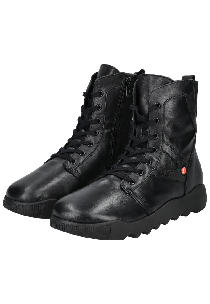 softinos Stiefelette Leder Schwarz/Schwarz Warmfutter