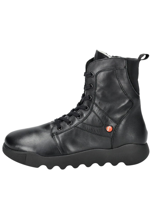 softinos Stiefelette Leder Schwarz/Schwarz Warmfutter